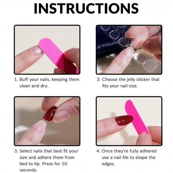 NEW Colorful Press-On Nails - Set Of 24 - Picture 5 of 6